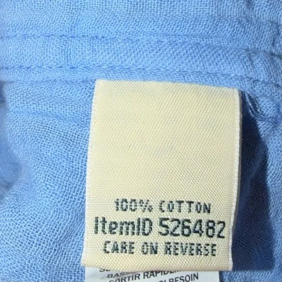 L.L. Bean NWT Coastal Cloud Gauze Polo Blue Striped Blouse Size 2X PLUS - Picture 6 of 6